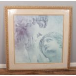 After Richard Franklin large framed Neo-Classical print in fabric mount; titled 'To Go Beyond'.