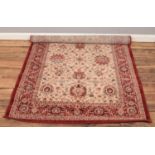 A red ground wool rug. Royal Heritage Mahal by John Lewis. 168cm x 120cm.