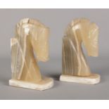 A pair of Art Deco style horse head bookends.