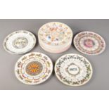 A collection of Wedgwood calendar plates, consecutive years 1971-1985.