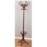 A bentwood coat stand.