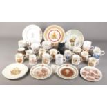 A collection of commemorative wares. Includes Spode The Derby Tankard, Minton Silver Jubilee