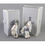 Two boxed Lladro porcelain figures. Includes Oriental Lantern and Oriental Dance. Oriental Dance