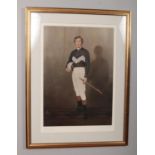 After Raymond L Skipp, a framed limited edition horse racing print, portrait of Lester Piggott,