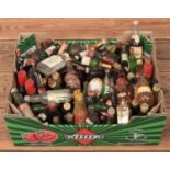 A large quantity of alcohol miniatures. Includes Pepsi and 7UP examples.
