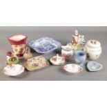 A collection of ceramics. Inlcudes Yardley examples, Royal Doulton, Royal Albert, Spode etc.