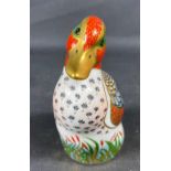 ROYAL CROWN DERBY - gold button GREEN WINGED TEAL 12cm tall approx