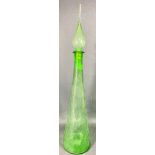 A tall (65cm) green glass apothecary's bottle