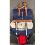 A lot of three Polo Ralf Lauren bags (2 travel bags) 54cm long x 34cm tall and 50cm long x 35cm