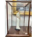 FRANKLIN MINT Diana Princess Of Wales Porcelain Portrait Doll on stand in hand made display case