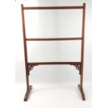 An ANTIQUE VICTORIAN neat little three rail oak towel rack measuring 80x53cm approx