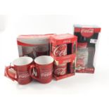 Six pieces of COCA-COLA advertising items to include boxed as new chiller mug, boxed as new diet