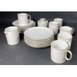 A Large collection of THOMAS CHINA Thin Gold to include: 6 teacups 8cm tall, 6 saucers 7cm wide, 6