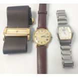 Three watches - 1 gents BOSS with stainless steel bracelet, 1 RAYMOND WEIL circular with leather