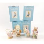 Four Border Fine Arts BEATRIX POTTER ceramic figurines to include Mrs Tittlemouse (9cm), Guinea