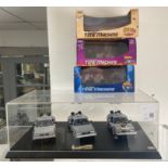 All 3 Welly 1/24 Scale Diecast Delorean Time Machine - Back To The Future in home made display