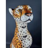 Stunning Italian hand painted sculpted ceramic Cheetah