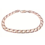 A 375 9ct yellow gold chain link bracelet with lobster claw fastening 20cm long approx, weight