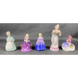 Four smaller ROYAL DOULTON Ladies figurines to include, Stayed at Home (HN2207), Affection