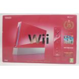 Nintendo Wii Super Mario Bros 25th Anniversary Limited Edition Red Console boxed with accessories.