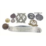 A small collection to include a HAWKES and Co military brass button, also a FIRMAN made smaller