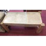 Coffee table with three removeable marble insert panels