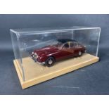 Model Icons 1/18 scale Diecast - JAGUAR MK2 Inspector Morse Burgundy 248RPA in hand built display