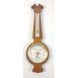 An antique SHORTLAND MANCHESTER wall-hanging barometer and thermometer, 47cm long