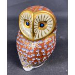 ROYAL CROWN DERBY gold button OWL approx 12cm tall