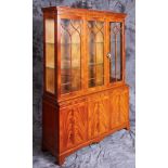 Handmade RICHARDSONS Flamed Honduras mahogany three shelf bookcase - comes in two pieces -