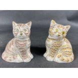 Two ROYAL CROWN DERBY gold button cats TABITHA and THOMAS each from a limited edition of 1500