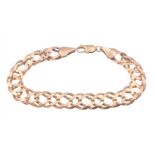 A 375 stamped 9ct yellow gold fancy link chain bracelet with lobster claw fastening, 18cm length,