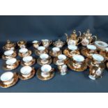 A vintage BONDWARE gilt Vintage Fine China Porcelain tea and coffee set to include 7 teacups, 6