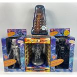 DOCTOR WHO boxed die-cast collectible CYBERMEN being two talking cybermen in silver and black and