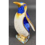 ROYAL CROWN DERBY gold button EMPEROR PENGUIN stands 14cm approx