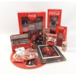 A selection of COCA-COLA advertising items to include a boxed drinking set, boxed coke bottle and