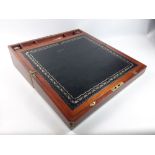 A FABULOUS VICTORIAN mahogany writing slope of the highest quality with original glass ink pots