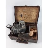 A GREAT DECORATIVE ITEM!! A vintage GLASGOW TRAM CONDUCTOR'S ticket machine in original case and