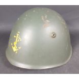 WWII Italian Navy hard hat steel helmet with lining