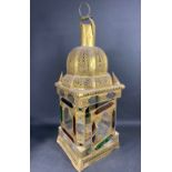 STUNNING! A large ORNATE MOROCCAN decorative lamp - small piece of glass broken and the door