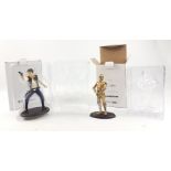 COLLECTABLE DeAGOSTINI model C-3PO 17cm tall approx, and HANS SOLO 18cm tall approx - both still