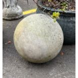 A SUBSTANTIAL AND EXTREMELY HEAVY white sandstone ORB for the garden - diameter 30cm diameter