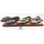 JAMES BOND - cars mounted on a wooden plinth to include from Die Another Day Aston Martin V12