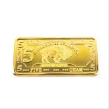 UNITED STATES OF AMERICA 5g gold bullion bar - in very good conditionTHE BUYING COMMISSION IS