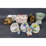 A mixed lot to include an EMMA BRIDGEWATER Love Heart pattern Butter Dish, WEDGWOOD Sea-Green