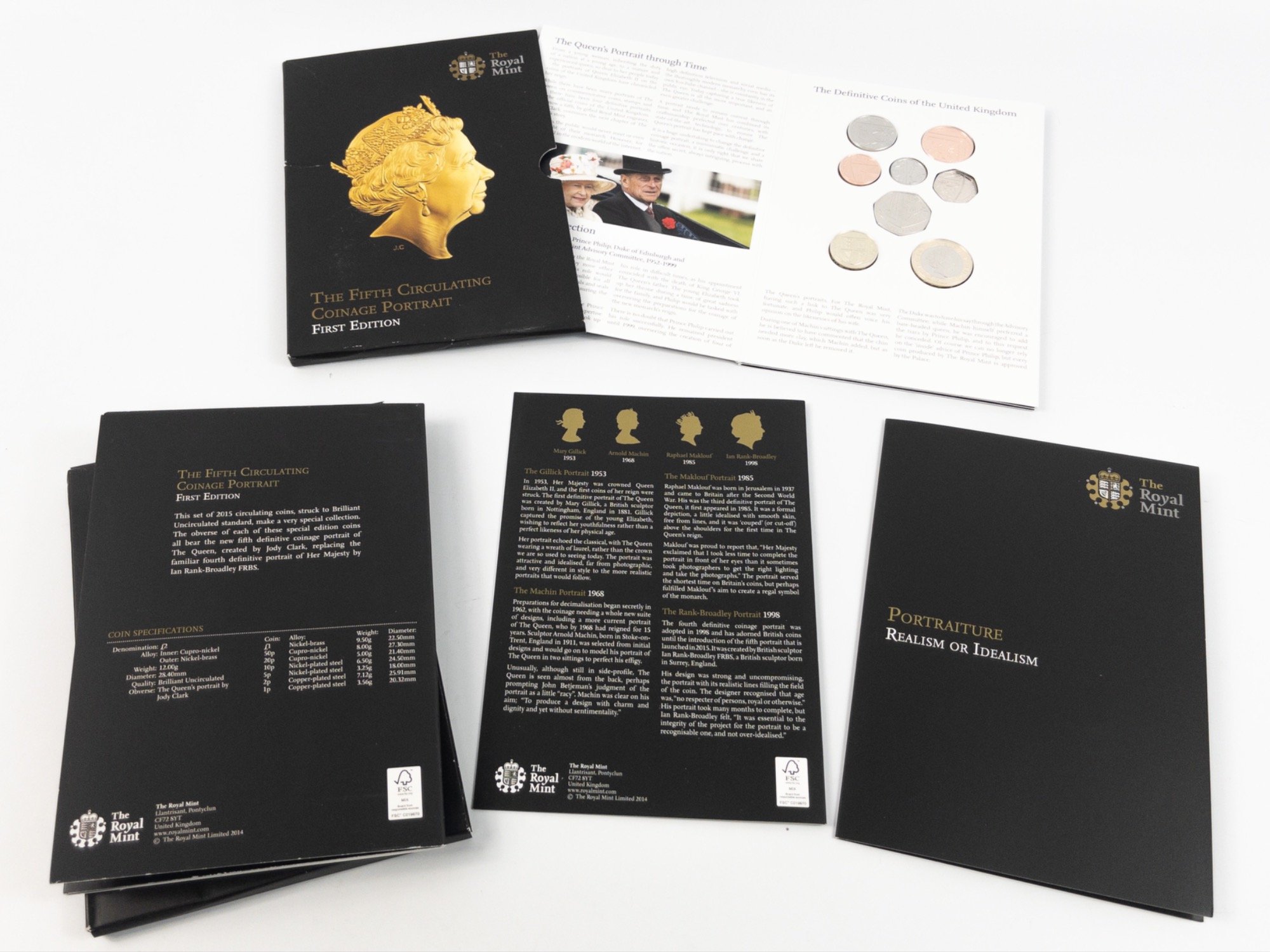 A First Edition 2015 fifth circulating coinage set portrait
