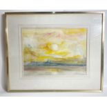 JOAN RENTON, 'Sunset On The Forth, ORIGINAL WATERCOLOUR, signed in pencil and dated verso 1975 -