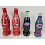 COCA-COLA - two 330ml limited edition SCOTLAND HOMECOMING 2009 bottles, a BARACK OBAMA