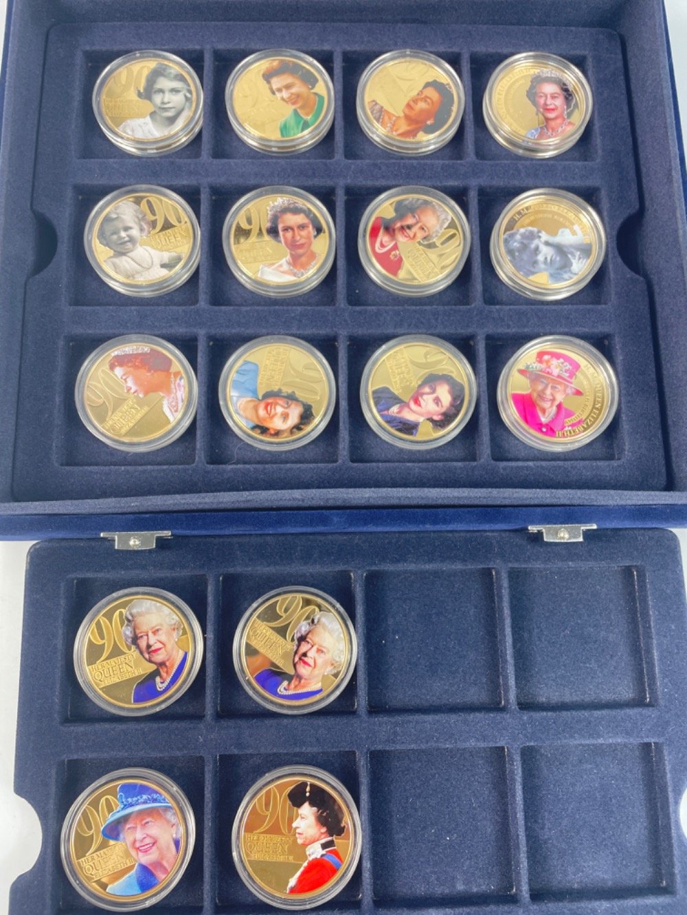 A Queen Elizabeth II 90th birthday collection of coins - 16 Commemorative coin set within an - Image 2 of 2