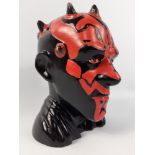 STAR WARS DARTH MAUL life-like ceramic savings bank with removable plastic insert via the base to